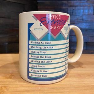 Vintage 1987 Hallmark Mug “Office Exercise Chart” | Coffee Cup